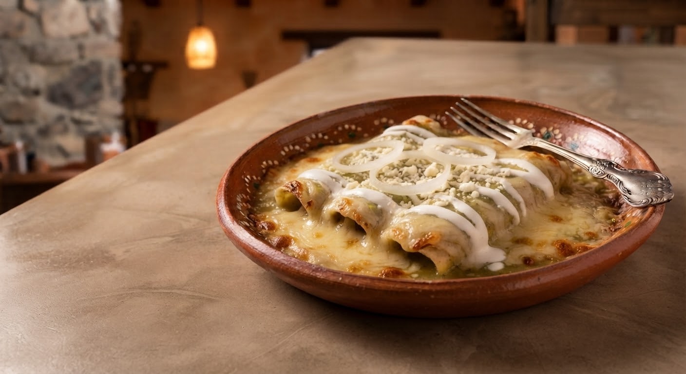 Enchiladas suizas de El Sazón del Valle